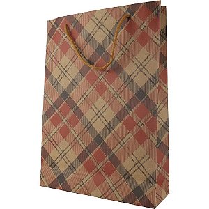 Sacola para Presente Decorada KRAFT 42X32X9,5CM - Pacote com 12