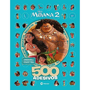Livro com Adesivos Moana 2 40 Páginas com 500 Adesivos
