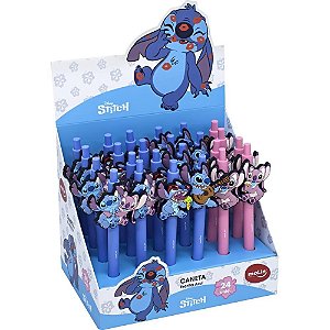 Caneta Esferográfica STITCH Retrátil 4 Modelos - Display com 24 Unidades