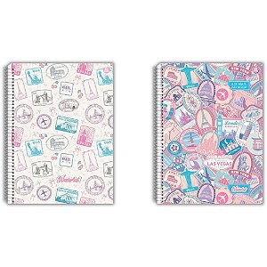Caderno 10X1 Capa Dura Larissa Manoela Wanderlust 160 Folhas Pacote com 4