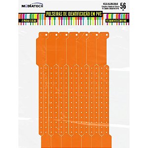 Pulseira de Identificação SOFT Pino Orange 253X25MM Pacote com 56