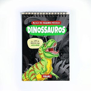 Livro de Colorir Bloco Mágico Dinossauros 8 Páginas