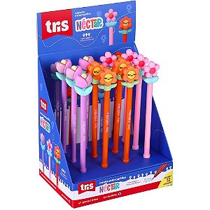 Caneta Esferográfica TRIS Néctar 1.0MM Azul com Topper – Display com 12