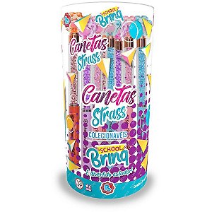 Caneta Esferográfica STRASS Patinhas com Topper – Display com 20