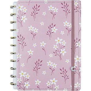Caderno Inteligente Grande PINK Blossom BY SOF com 80 Folhas