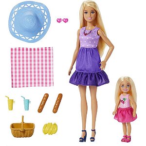 Barbie Family Malibu e Chelsea Conjunto Piquenique
