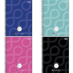 Caderno 1 Matéria Capa Dura Neuro Pauta Ampliada 80 Folhas Pacote com 4