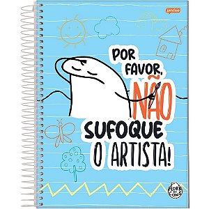 Caderno 10 Matérias Capa Dura FLORK Artista 160 Folhas Pacote com 4