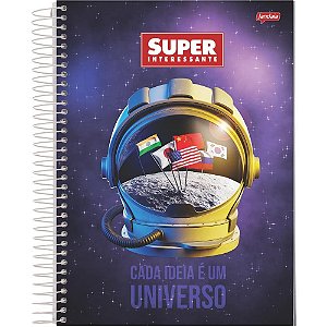 Caderno 10 Matérias Capa Dura Superinteressante Lua 160 Folhas Pacote com 4