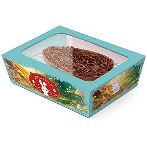 Caixa P/OVO de Pascoa 250G C/COLHER Conto de Pascoa Pacote com 06