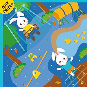 Embalagem para OVO de Páscoa 18X18CM Parquinho Azul Pacote com 25