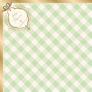 Embalagem para OVO de Páscoa 49X49CM Quinn Verde e Ouro Pacote com 25