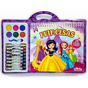 Livro Aquarela Princesas com GIZ e Aquarela
