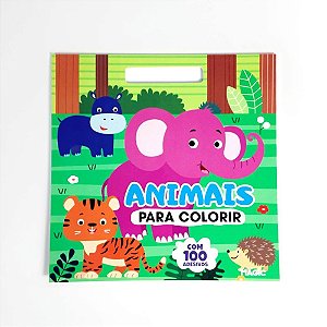 Livro com Adesivos 100 Adesivos Animais 28X28CM
