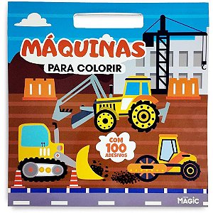 Livro com Adesivos 100 Adesivos Máquinas 28X28CM