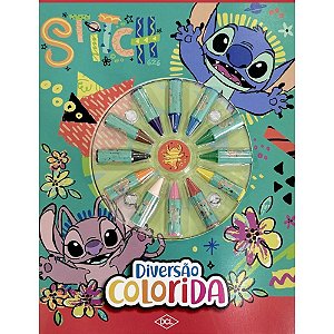 Livro Infantil Colorir STITCH Diversão Colorida com GIZ