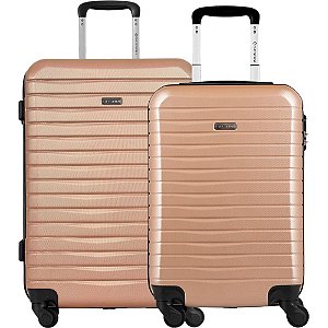 Mala de Viagem Deluxe 360° KIT P/M Dourada