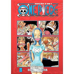 Livro Mangá ONE Piece 3 em 1 Nº 08