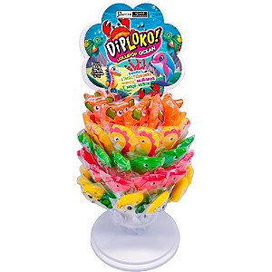 Doce DIP Loko Lollipop Oceano Sortido Display com 60 Unidades