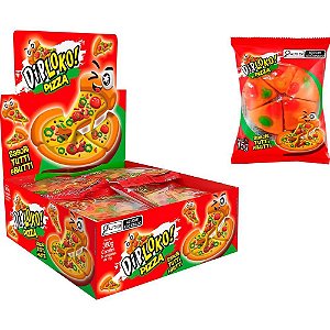 Doce Pizza de Gelatina Sabor TUTTI-FRUTTI Display com 24 Unidades
