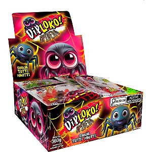 Doce Spider de Gelatina Sabor TUTTI-FRUTTI Display com 24 Unidades