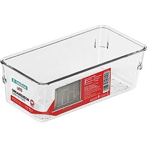 Pote Acrílico Hermético Ordene Clear Quadrado M 7,5CM Multiuso