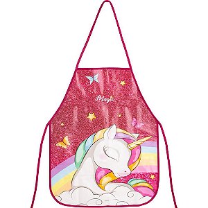 Avental Escolar Infantil Decorado Magic em Plástico – Blister com 1 Unidade