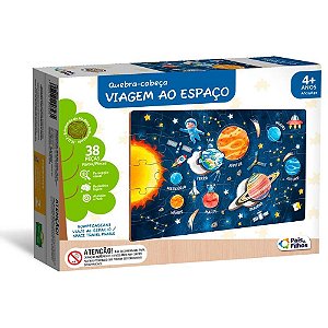 QUEBRA-CABEÇA de Madeira Viagem AO Espaço 38 Peças