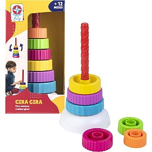 Brinquedo para Bebê Gira Gira com 6 Rodas Coloridas