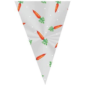 Embalagem para Trufa ou Cone 18X30CM Cenoura Pacote com 50