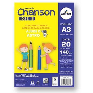 Bloco para Educação Artística Livro Desenho A3 140G com 20 Folhas