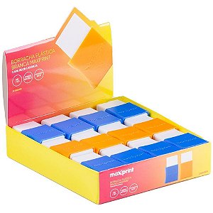 Borracha Branca Maxprint com Capa Neon Anatômica Caixa com 24 Unidades