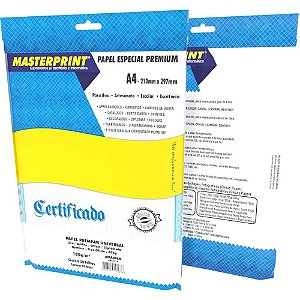 Papel A4 Diplomata Amarelo OFFSET 180G Pacote com 50 Folhas