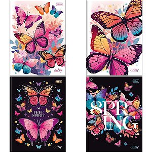 Caderno Brochurão Capa Dura Bloom 80 Folhas Pacote com 5