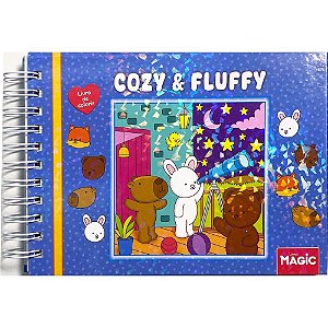 Livro de Colorir COZY AND FLUFFY 96 Páginas com Espiral e Capa Dura