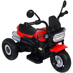 Moto Elétrica Freeway KING 3 Rodas 6V Vermelha com Farol e Sirene