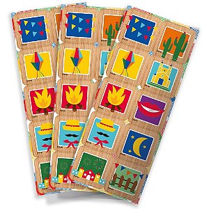 Adesivos Decorados Festa Junina Quadrado Cartela com 30 Unidades