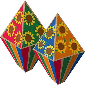 Balão de Papel para Festa Junina Tamanho Médio Pacote com 5 Unidades