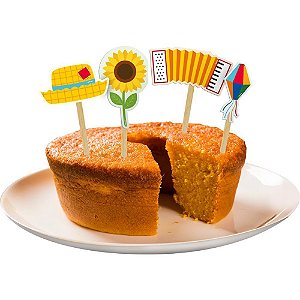 Bandeirolas com Figuras para Festa Junina Pacote com 8 Unidades
