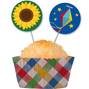 Bandeirinhas para Doces de Festa Junina Pacote com 8 Unidades