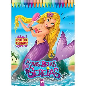 Livro Infantil Colorir Gigante Sereias 10 Páginas 27X36CM