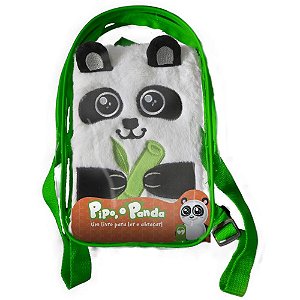 Livro Infantil Ilustrado Pelúcia com Mochila Panda 19X30CM