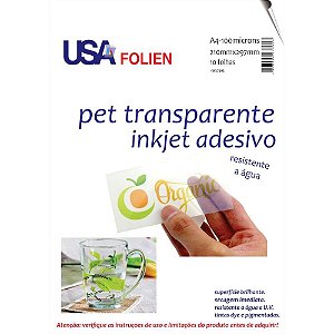 Papel Fotográfico INKJET A4 Vinil Adesivo Semi Transparente Pacote com 10 Folhas