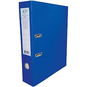 Pasta Registradora Ofício Larga Azul com 2 Argolas