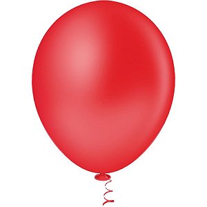 Balão 16 Polegadas Liso Vermelho Pacote com 12 Unidades