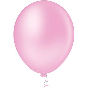Balão 16 Polegadas Liso Rosa BABY Pacote com 12 Unidades