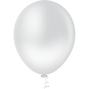 Balão 16 Polegadas Liso Branco Pacote com 12 Unidades