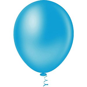 Balão 16 Polegadas Liso Azul Pacote com 12 Unidades