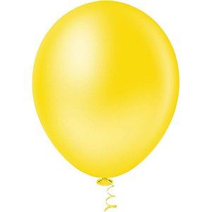 Balão 16 Polegadas Liso Amarelo Pacote com 12 Unidades