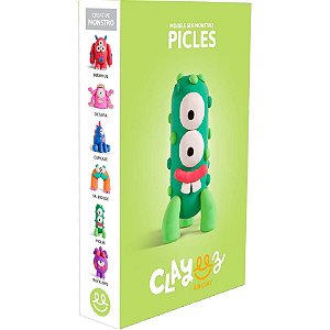 Massa para Modelar Clayeez Monstro Picles 38G com Cores Vibrantes e Tutorial